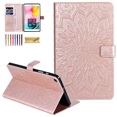Imagem de Capa para Galaxy Tab A 20.3 cm, T290, Dteck Slim Embossed PU Leather Folio Smart Stand Capa carteira para Samsung Galaxy Tab A 8 polegadas versão 2019 modelo T290 T295 T297 sem S Pen, ouro rosa