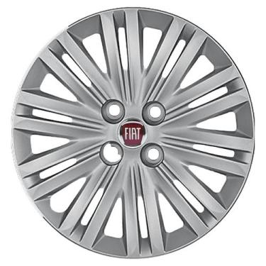 Imagem de Calota Aro 15 208CP-PTA + Emblema Alumínio Fiat V - Garagem Online Gri