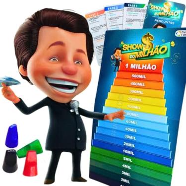 Imagem de Jogo Show do Milhão 800 perguntas SBT brinquedo infantil pedagogico tabuleiro e cartas educativo escolar conhecimentos gerais presente dia das crianças menino menina aniversário natal