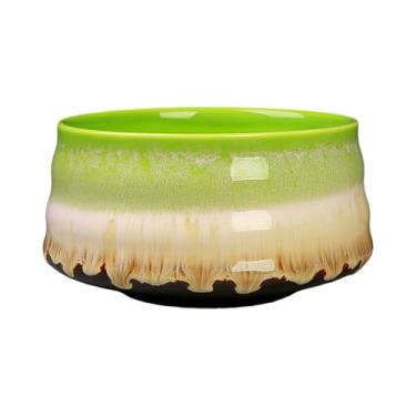 Imagem de Fenteer Matcha Bowl Mixing Bowl Teaware Chawan 580ml para mexer matcha porcelana Tea Bowl feita à mão para amigos da família, Estilo 11
