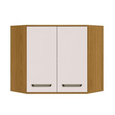 Imagem de Armario Canto Criare - Poliman Móveis, Freijo e Off Acetinado