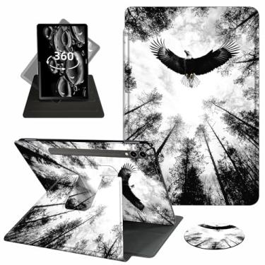 Imagem de ACWDMKH Capa para tablet Samsung Galaxy Tab S10 Plus/S9 FE Plus/S9 Plus 5G de 12,4 polegadas, giratória de 360 graus, capa flip de couro PU com suporte giratório de 360 graus com despertar/hibernar