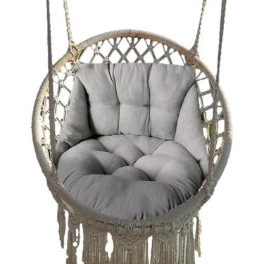 Imagem de LHTCCSHL Almofada para cadeira de rede, cesta de pendurar, almofada para cadeira de ovo, assento redondo, ninho grosso, almofada de assento para pátio, jardim, cadeira de balanço (apenas almofadas