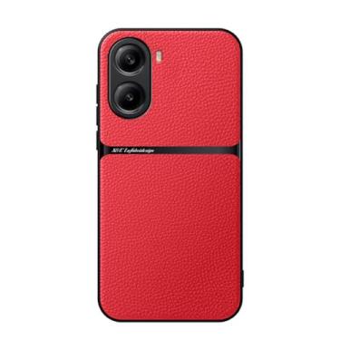 Imagem de Kepuch Capa para Redmi Turbo 4/Xiaomi Poco X7 Pro - Litchi Grano Case Placa de Metal Embutida - Vermelho