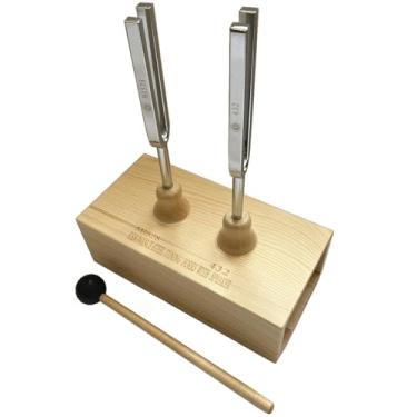 Imagem de MIMIRACLE Diapasões de ressonância para cura - 432Hz, 528Hz, alto-falante de madeira de pinheiro e martelo de borracha - Ideal para aromaterapia de spa, meditação e ioga