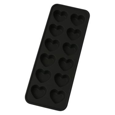 Imagem de Forma de Gelo em Silicone com 12 Cavidades Coração, 26,2 x 11,5 cm, Preto ou Cinza (1, Preto)