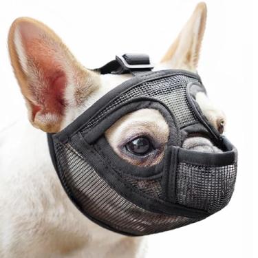 Imagem de Mayerzon Focinho De Cachorro Com Focinho Curto, Focinho De Buldogue Francês Com Design De Língua Para Fora Para Evitar Lamber Mordidas, Focinho De Cachorro De Malha Para Shih Tzu Pug Bulldog Inglês, F