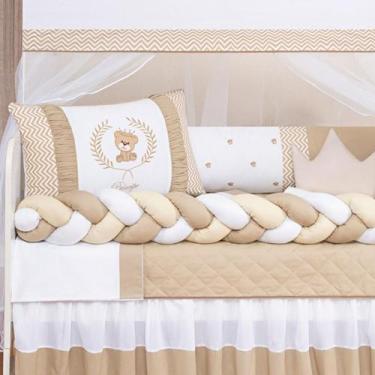 Imagem de Kit Berço Bebê Menino 11 Peças Com Saia E Mosquiteiro - De Luca Enxova