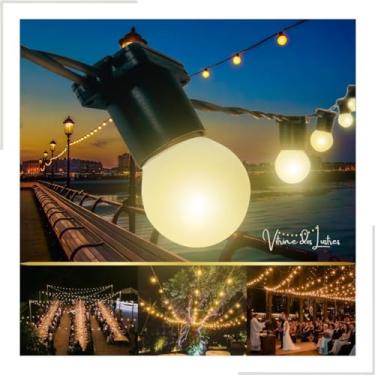 Imagem de Varal de Luzes 10m LED Externo Com Lâmpadas 220v Inclusas Amarelas