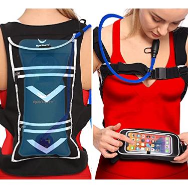 Imagem de Mochila de corrida Hydratouch 4L – com reservatório da bexiga de água de 1,47 g e bolso para telefone pronto para tela sensível ao toque – reflexivo e resistente à água – ideal para trilhas, caminhadas, escaladas, ciclismo, rave!