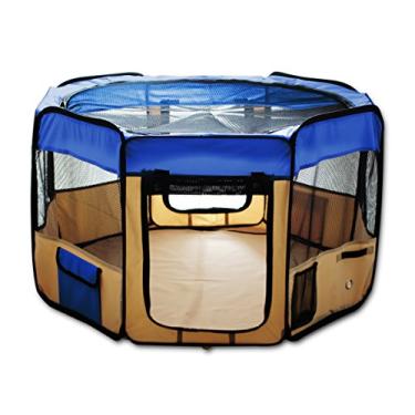 Imagem de ESK COLLECTION Caneta de Exercício Caneta para Cachorro de 114 cm para Animais de Estimação, Caneta de Exercício, Tecido Oxford 600dESK Collection 48" ESK48-Blue