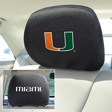 Imagem de FANMATS Capa para apoio de cabeça de poliéster NCAA University of Miami Hurricanes 12581