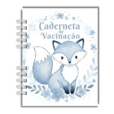 Imagem de Caderneta Vacinação Infantil Raposinha Azul - Capa Dura + Elástico (Versão Atual)