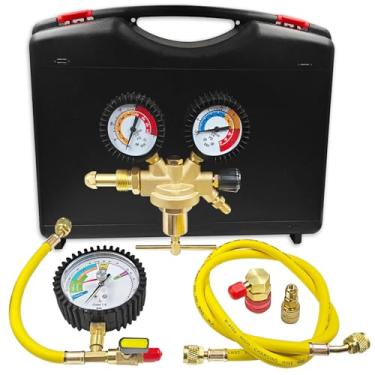Imagem de Pidnsrozo Kit de testador de pressão automotivo/HVAC 53010, ferramentas de teste de pressão, inclui regulador de pressão de nitrogênio 53001, adaptador de teste de vazamento 53042, mangueira de