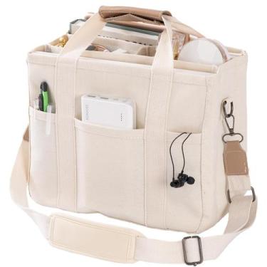 Imagem de Sacola de lona JIECH com vários bolsos para mulheres