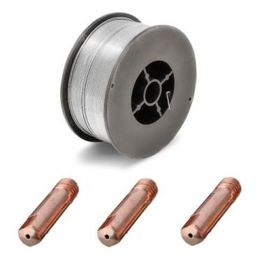 Imagem de Kit Arame Solda Mig Revestido Uso Sem Gás 0,8mm E71t-sg Rolo 1kg - Gal
