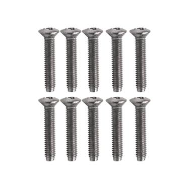 Imagem de DIAO79NI 10 peças de parafusos de substituição de cabeça de máquina de afinação de guitarra quadrada de metal M2,5 × 14 mm (cromado)