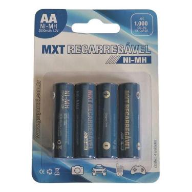 Imagem de Kit 4 Pilha Regarregável Ni-mh Aa-2500mah Mxt - Mxt Audio
