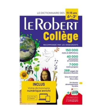 Imagem de Dictionnaire Le Robert Collège Et Son Dictionnaire En Ligne - 11/15 Ans - 6E-5E-4E-3E