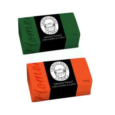 Imagem de Kit Giorno Uomo Verde e Laranja Sabonetes Naturais em Barra (2 produto