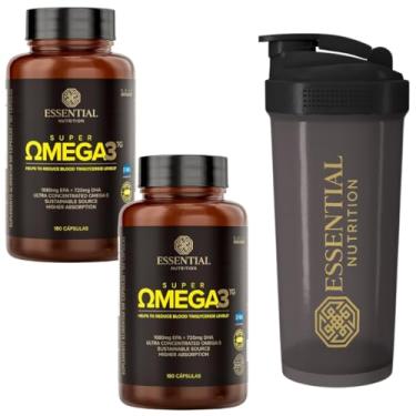 Imagem de Combo 2x Super Ômega 3 TG Essential Nutrition - 180 Cápsulas - total 360 cáps + Coqueteleira