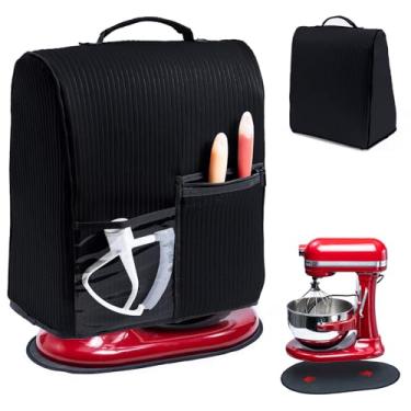 Imagem de BAGSPRITE Tampa de batedeira com controle deslizante para batedeiras KitchenAid de 4,5/5 litros – Capa contra poeira para eletrodomésticos de cozinha com bolsos para acessórios e acessórios de auxílio