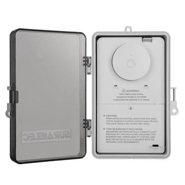 Imagem de Suraielec Temporizador de piscina WiFi, Interruptor inteligente interno para ambientes externos, 40 AMP, 2HP, 120, 240, 277 VAC, caixa de temporizador de luz para bomba de piscina, aquecedor de água, spa, aparelhos elétricos potentes