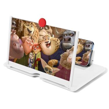 Imagem de SAND LINK Lupa De Tela Celular - Amplificador Móvel 3D Hd Para Vídeos E Filmes Suporte Dobrável Com Ampliador Todos Os Smartphones (Branco)