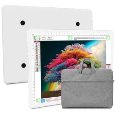 Imagem de elice Bloco De Notas A4 Recarregável Com Bolsa Transporte, Quadro Led Magnético, Botão Físico, Diamante Superbrilhante, Caixa Ultrafina Para Traçar, Remover Ervas Daninhas E Pintar - Branco