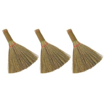 Imagem de Hemobllo 3pcs Desktop Brooms: Short Handle Natural Small Brooms, Suitable for Surface Cleaning, Remove Debris from Porch, Desk