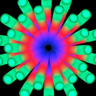 Imagem de AOWDIAO Pacote Com 100 Bastões Luminosos De Led Espuma, 16 Polegadas E 3 Modos Iluminação, Neon Iluminados, Artigos Para Festas Casamento, Shows, Festivais, Aniversários Camping