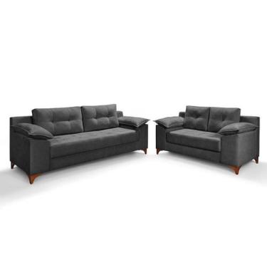 Imagem de Conjunto Sofá Living Ibiza 2 e 3 L Luxo Aveludado Sala Casa Imperial, 