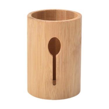 Imagem de YWJLQH Organizador de talheres, suporte de talheres de bambu, suporte rústico e resistente para utensílios de, para mesa de festa, Colher