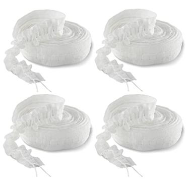 Imagem de MJMP Fita plissada para cortina, 3 metros, estilo britânico, perfeita para fazer projetos de decoração de casa. (3 jardas 2,5 cm 4 peças)