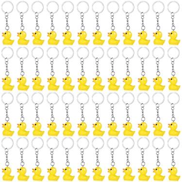 Imagem de Chaveiros de pato de plástico pato lembrancinhas de pato fofas correntes de pato pequeno acessórios para festa de aniversário chá de bebê, Amarelo, as shown in pictures
