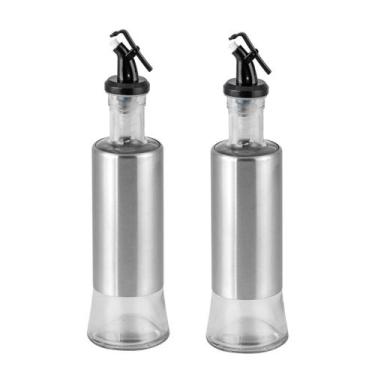 Imagem de Kit 2 porta azeite vinagre em inox com dosador - UTILIDADES