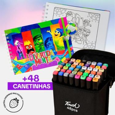 Imagem de Kit Canetinhas Coloridas Touch e Livro de Colorir Bobbies Good, Stitch