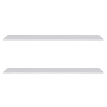 Imagem de Prateleira Flutuante Para Escritório Kit 2 Suporte Invisível 91cm Yara Branco - Lumil