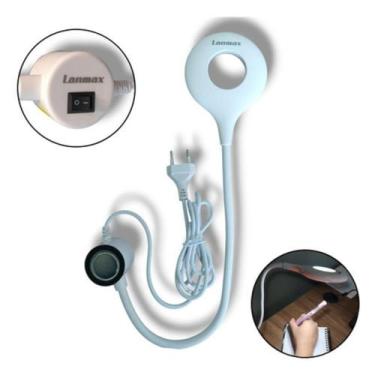 Imagem de Luminária Redonda Led C/Haste Flexível Leitura Estudo Bivolt - LANMAX,