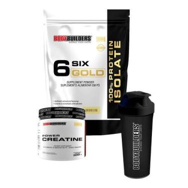 Imagem de Kit 6 Six Gold 100% 2kg + Creatina Power 300g + Coqueteleira - Bodybui