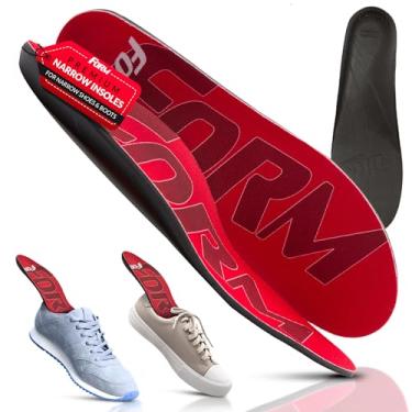 Imagem de Palmilhas estreitas premium para conforto e máximo alívio da dor, ideal para sapatos e botas estreitas, Vermelho, Women's 4.5 - 5