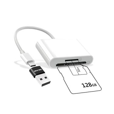 Imagem de Leitor de cartão SD USB C, Teslniher USB C para leitor de cartão SD, adaptador de cartão SD/TF, leitor de cartão de memória para iPhone 16 15 iPad Pro, Air, MacBook Pro/Air, iMac, Android, celular