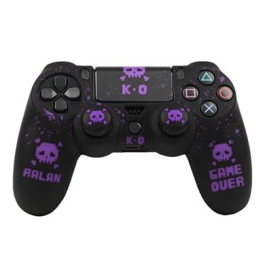 Imagem de RALAN Capa de controle Pixelated Skull Design com 2 alças de polegar compatível com PS4/Playstation 4 Slim/Pro Controller
