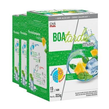Imagem de Kit 3 Chá Gelado Chámais Boa Tarde Hortelã Abacaxi 15 Sachês - Clinicm
