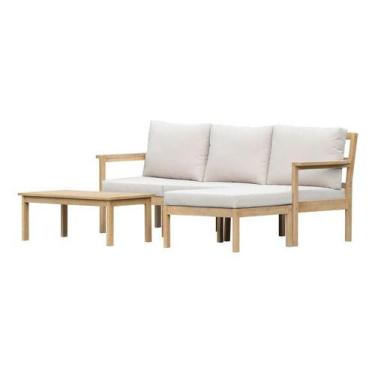 Imagem de Conjunto De Jardim E Varanda Sofa Mesa E Banco Em Madeira - BRAZIL HOM