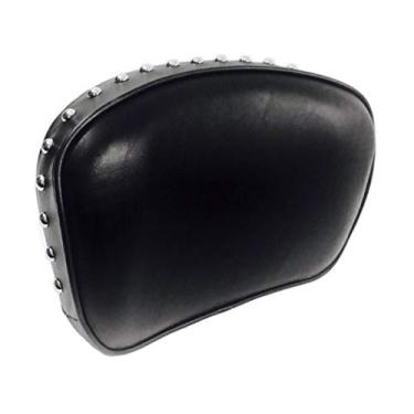 Imagem de Heritage Classic Style Stud Studded Low Bucket Almofada para encosto do passageiro para Harley Davidson Softail Fat Boy Dyna Street Bob Sportster Iron 883 Sissy Bar Pads descanso traseiro Sissybar