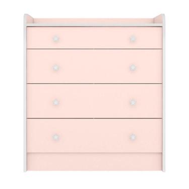 Imagem de Gaveteiro Infantil Com 4 Gavetas Bari Rosa Acetinado