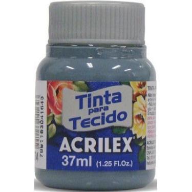 Imagem de Tinta Para Tecido Fosca Acrilex 37ml | Alta Cobertura, Fixação a Frio, 1 Unidade, Acabamento Fosco Para Artesanato e Customização em Algodão (Cinza Lunar 574)