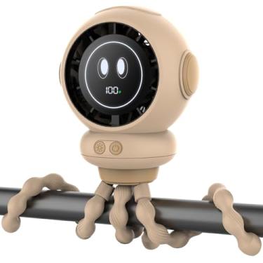 Imagem de Ventilador de carrinho de bebê com cabeça ajustável de 360°, bateria recarregável e operação silenciosa – Ventilador de encaixe portátil para carrinhos, assentos de carro e berços – Solução de