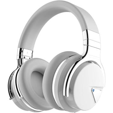 Imagem de Fones De Ouvido Com Cancelamento De Ruído Ativo E7 Fones De Ouvido Bluetooth Sem Fio Com Microfone Fones De Ouvido De Graves Profundos Sobre A Orelha, 30 Horas De Reprodução, Fon, White